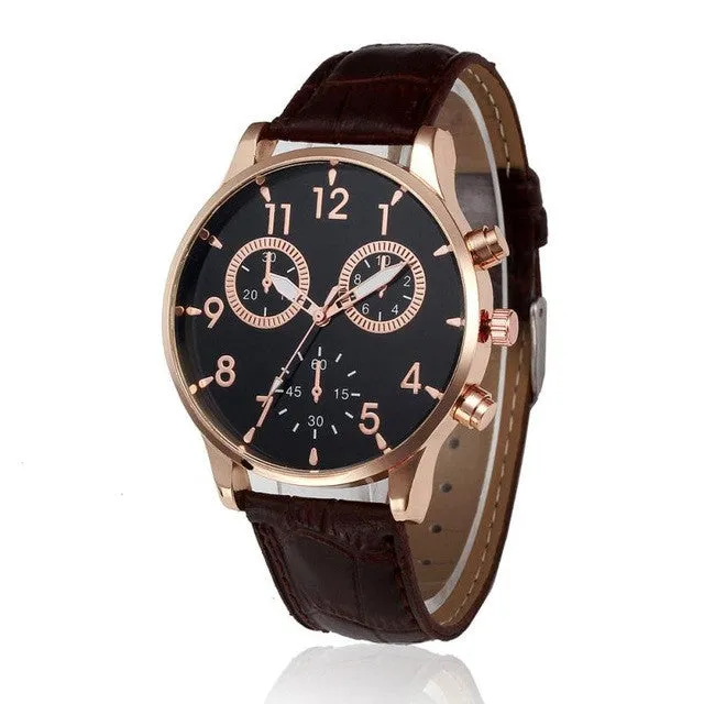 Retro Design Leather Analog Alloy Quartz Wrist Watch