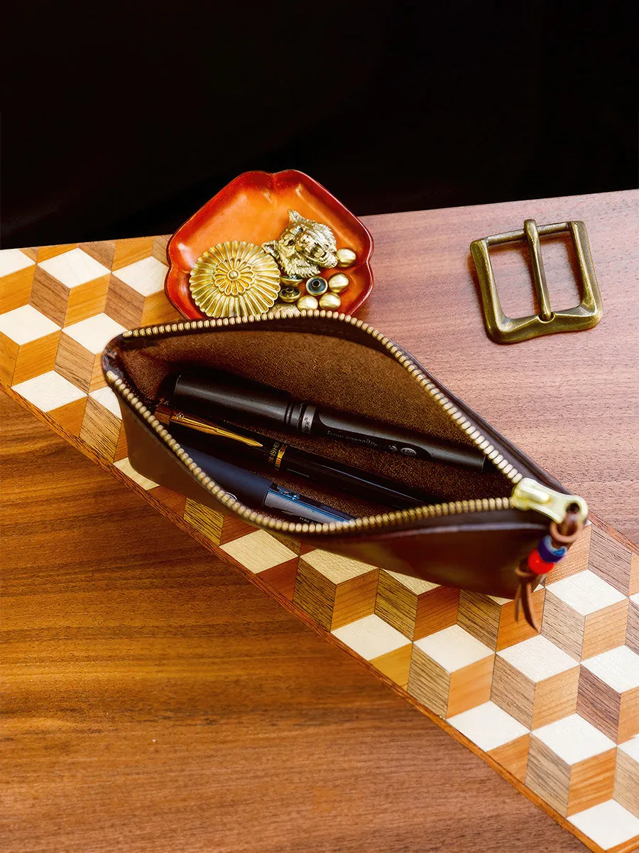 Retro Handmade Leather Pen Bag