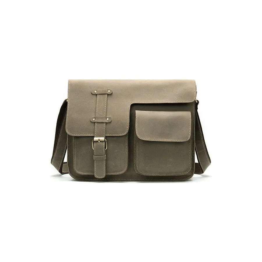 RetroLuxe Leather Cover Closure Messenger Bag