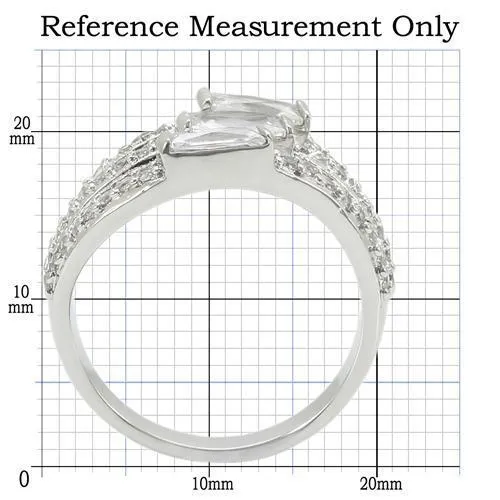 Rhodium Brass Ring with AAA Grade CZ in Clear for Women Style 0W331