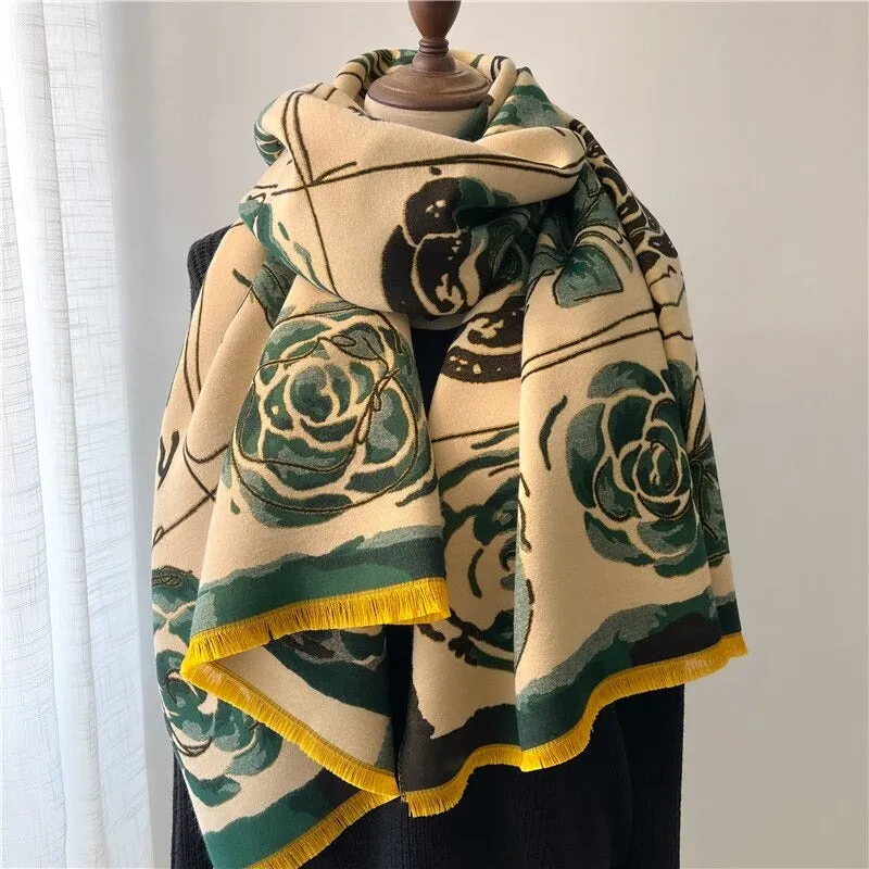 Smooth and Light Elegant Floral Shawl and Scarf Collection