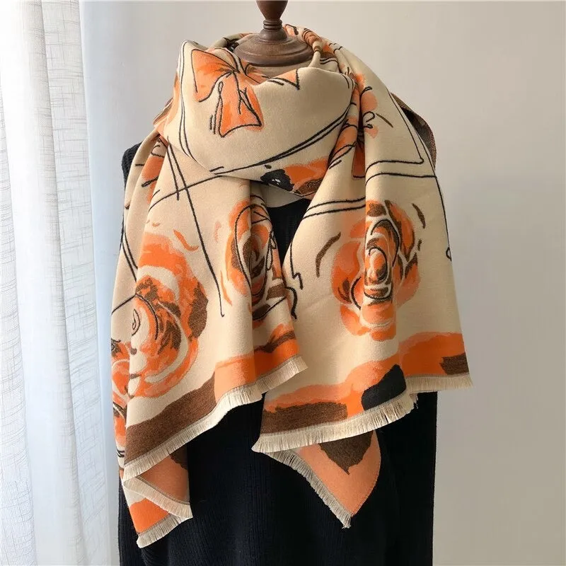 Smooth and Light Elegant Floral Shawl and Scarf Collection