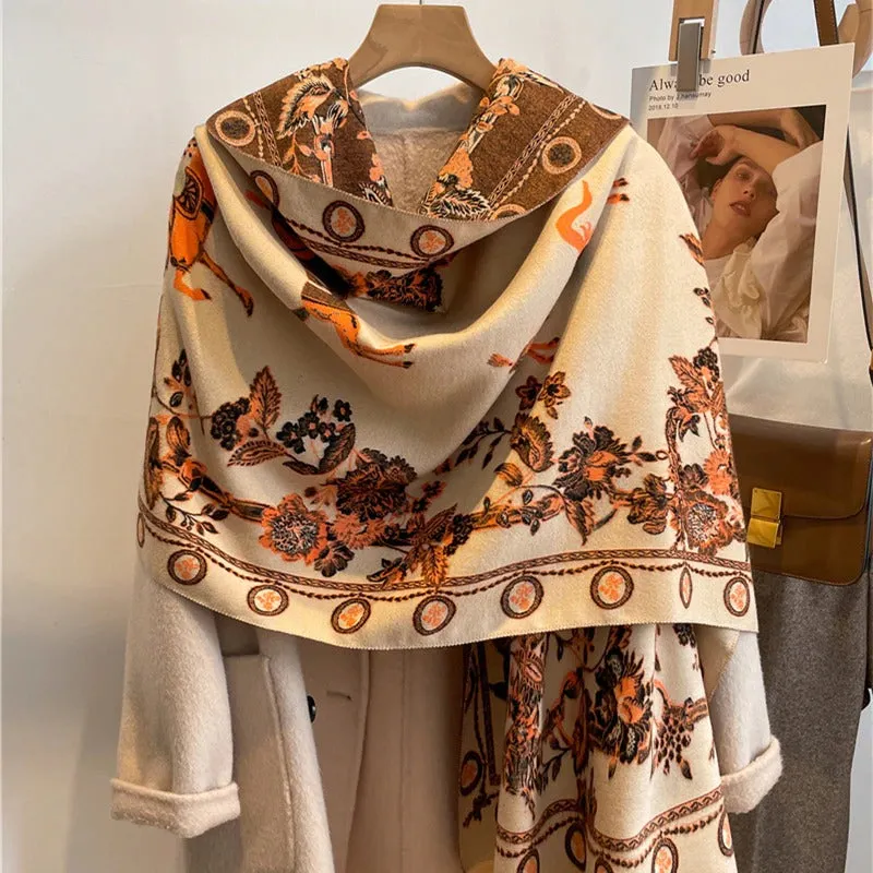 Smooth and Light Elegant Floral Shawl and Scarf Collection