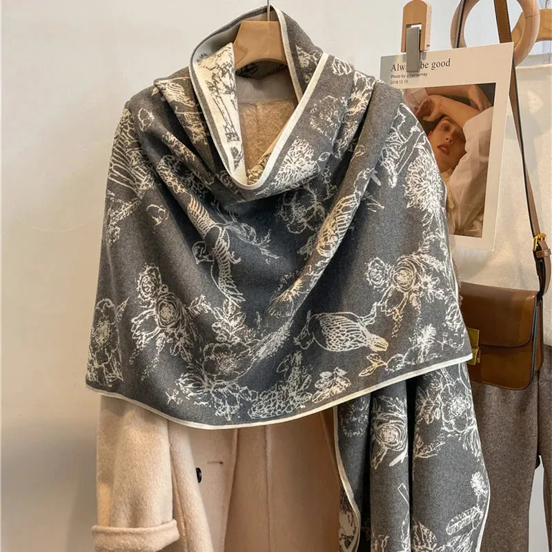 Smooth and Light Elegant Floral Shawl and Scarf Collection