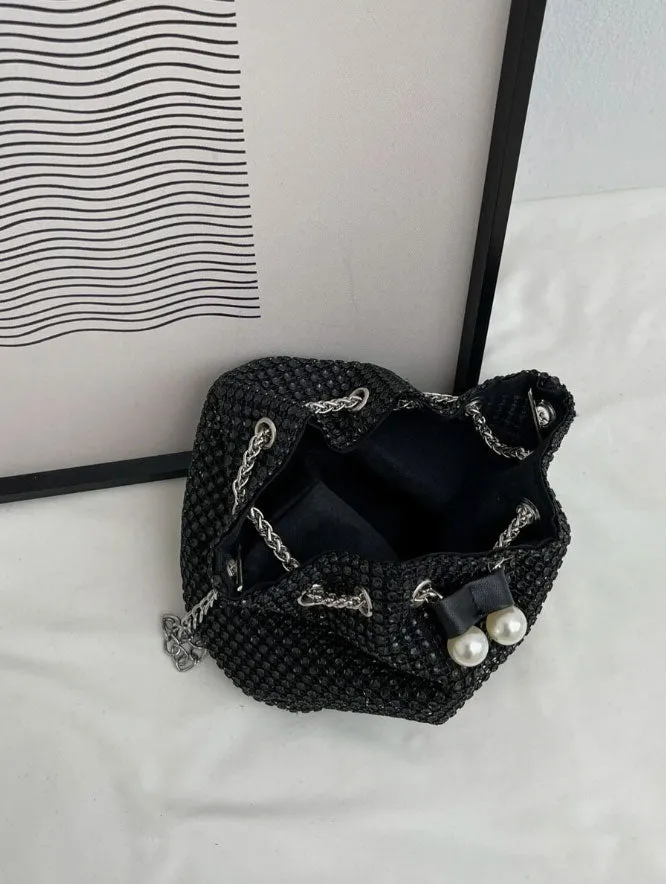 Spunkz Black Rhinestone Potli Bag