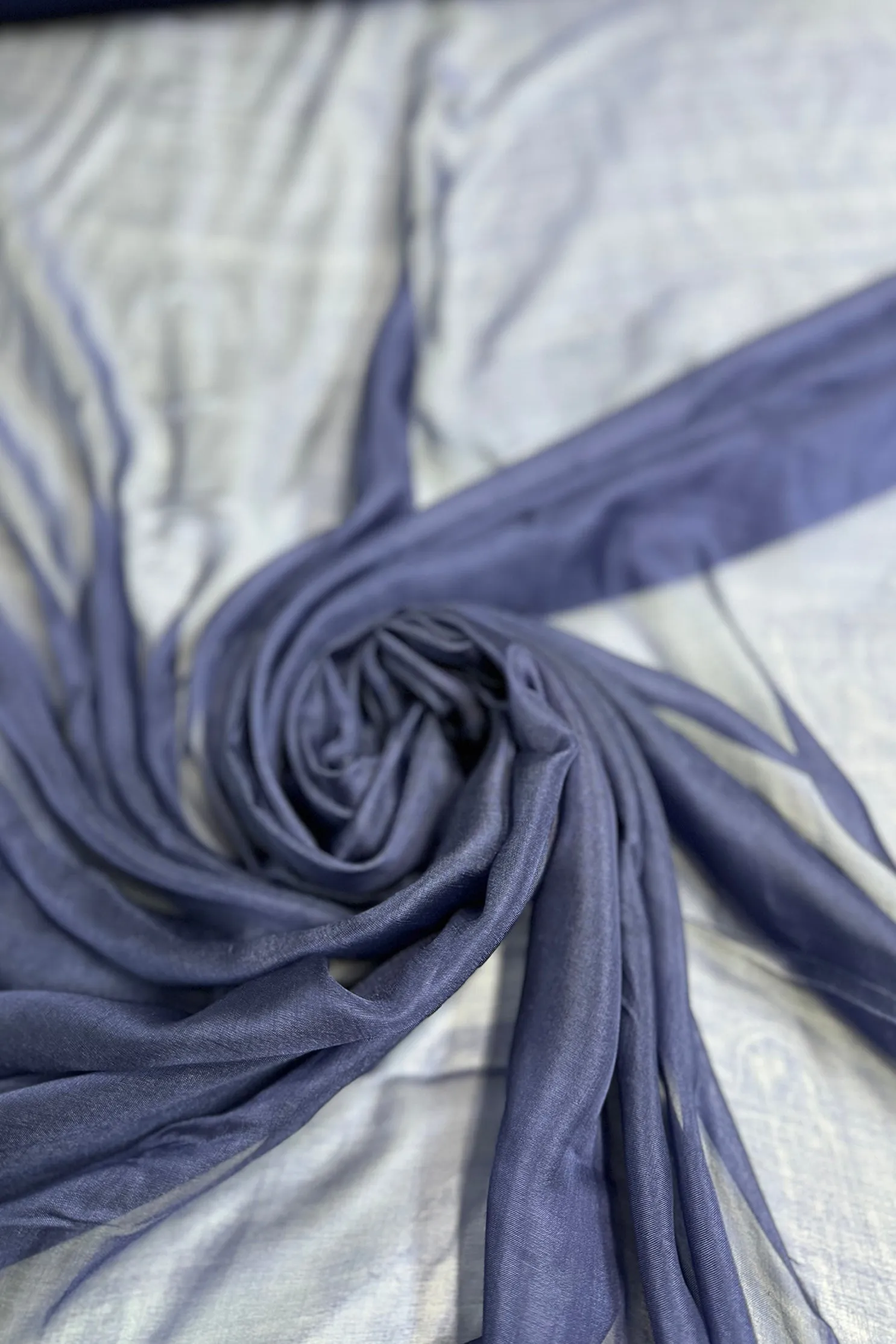 Twilight Blue Silk Chiffon