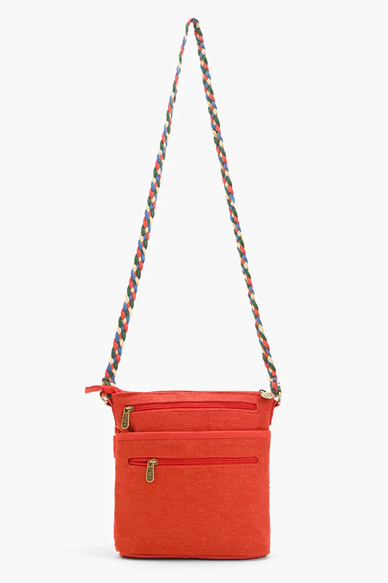 Vermilion Butterfly Bloom Crossbody Bag