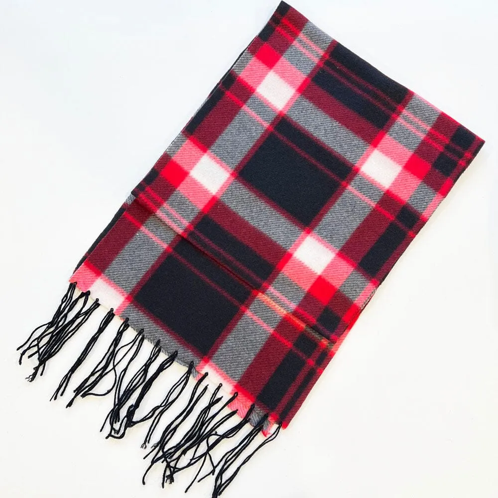 Winter Scarf Fleece Plaid Assorted Color 001 (12 units)